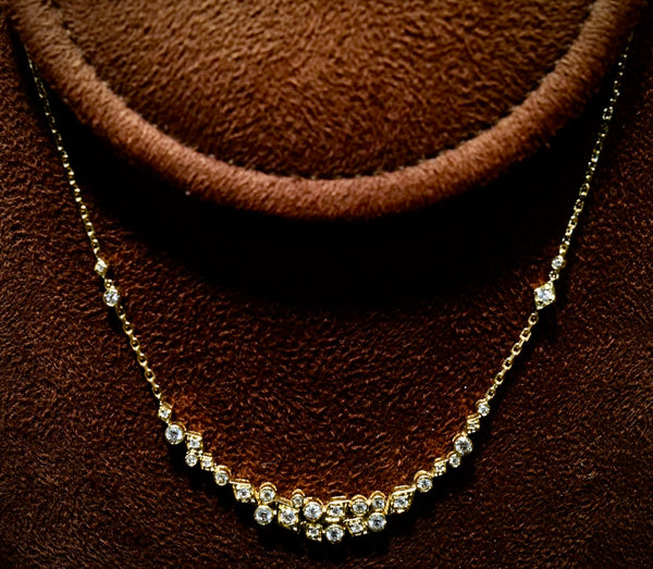 Diamond Scattered Bubbles 18K Gold Necklace